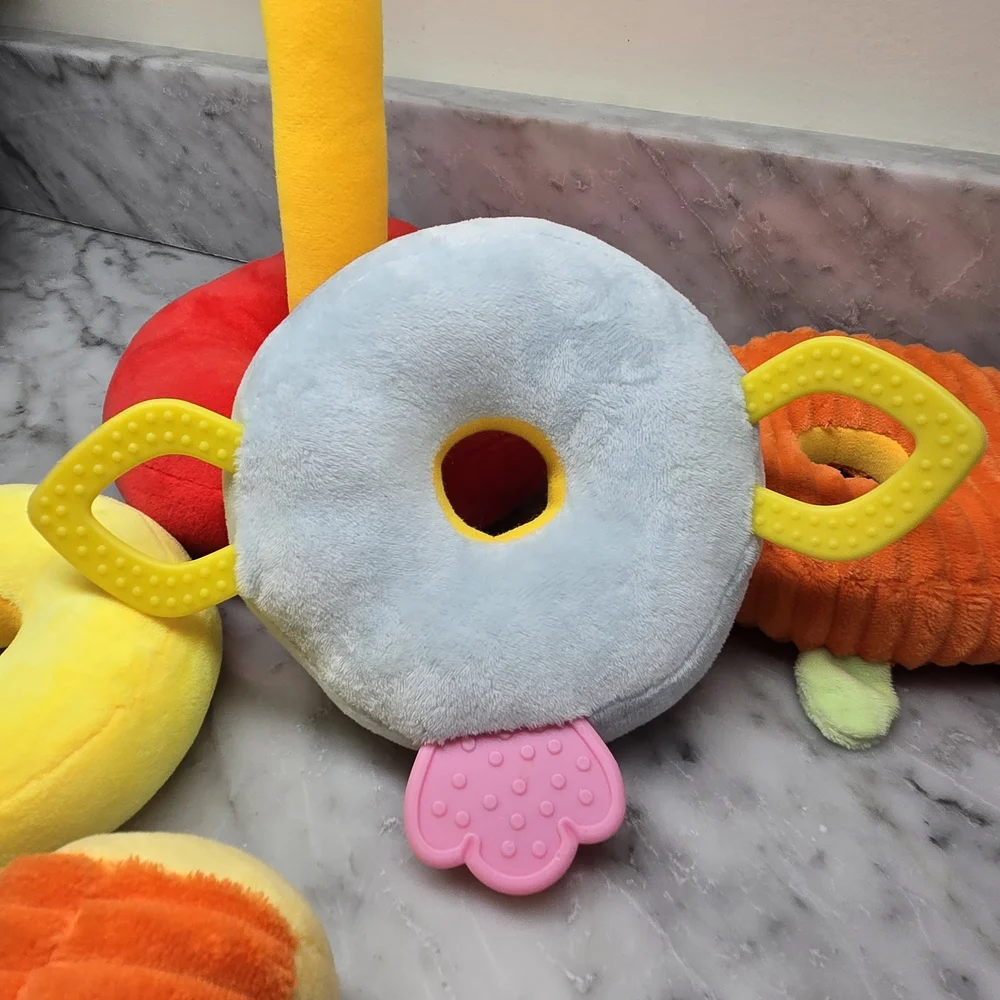 iPlay, iLearn Fabric Plush Stacking Rings for Babies with Teething Rings,‎ Soft